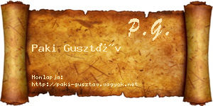 Paki Gusztáv névjegykártya